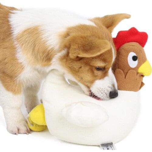 Pet Molar Toy Hen Design Squeeze Sound Cotton Cleaning Teeth Bite Squeak Toy Sound Dog Squeaker Molar Pet Training Products