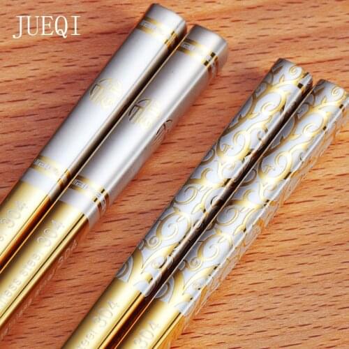 JueQi 304 Stainless Steel Chinese Chopsticks Wheat Straw Portable Travel Chopsticks Kids Reusable Food Sticks For Sushi 1 Pair