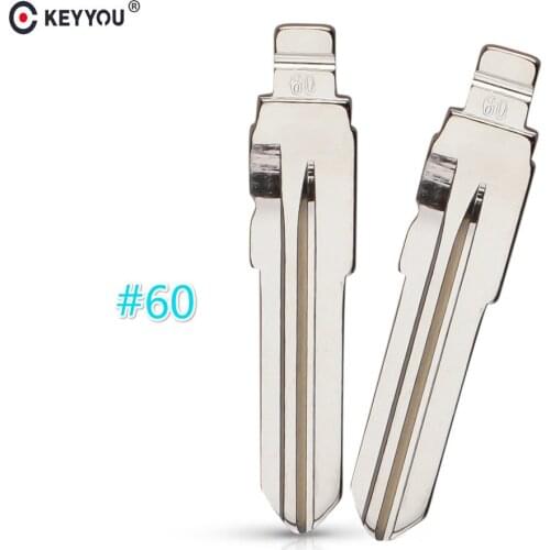 KEYYOU Metal Blank Uncut Flip KD Remote Key Blade Type #60 for Fiat NO. 60 Blade