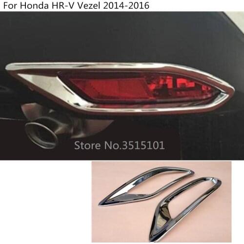 Car Body ABS Chrome Cover Trim Back Tail Rear Fog Light Lamp Frame Stick Panel For Honda HRV HR-V Vezel 2014 2015 2016 2017 2018