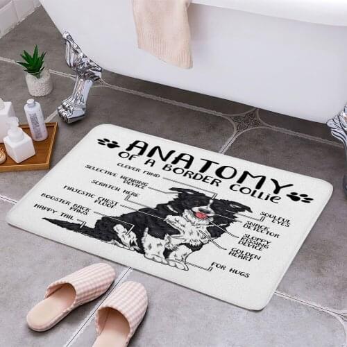 Anatomy of a Border Collie 3D Print Doormats Rectangle Non-Slip DoorMat Bedroom Kitchen Entrance Print Door rugs Dropshipping
