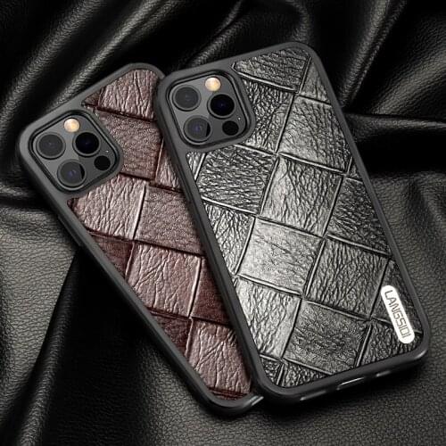 LANGSIDI Leather Magnectic Case For iPhone 12 Pro Max 12 mini cover For iphone Magsafe Wireless Charging Shockproof phone Case