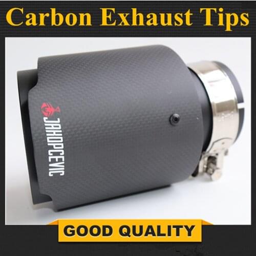 Car Carbon Fibre Matte Exhaust System Muffler Pipe Tip Straight Universal Black Stainless Mufflers Decorations For Akrapovic