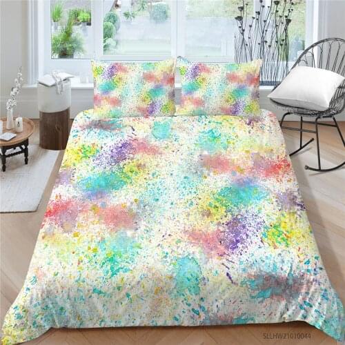 Watercolour Bedding Set Queen Size Creative Duvet Cover For Children Twin Full Single Double King Colorful Bed Set Soft