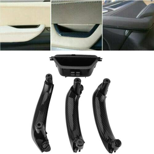 Interior Door Pull Handle Trim Cover Carbon Fiber Style Fit for X3 X4 F25 F26 2010 2011 2012 2013 2014 2015 2016 2017