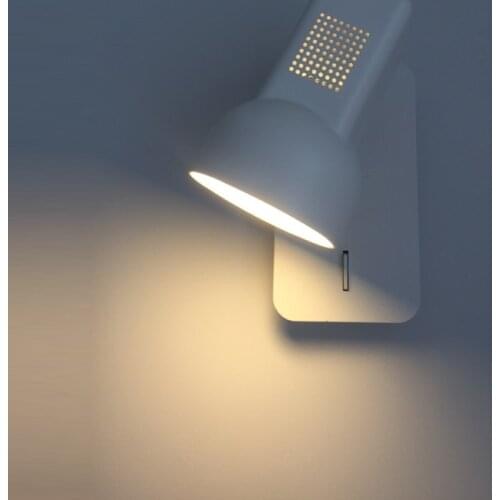 Study Reading Wall Lamps spotlight Lamp Bedroom Rotating Creative Led Simplified Modern Corridor With Switch Sconce Wall Lights