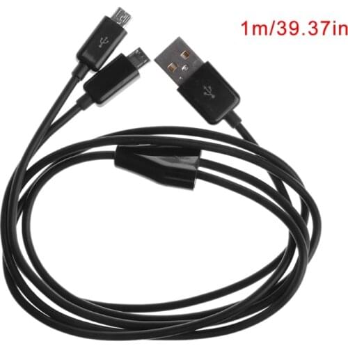 New Portable USB 2.0 Type A Male To Dual Micro USB Male Splitter Y Charging Data Cable hot