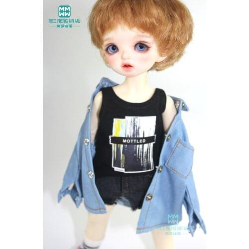 BJD doll clothes for 27cm-30cm 1/6 BJD doll accessories fashion denim shirt, casual vest