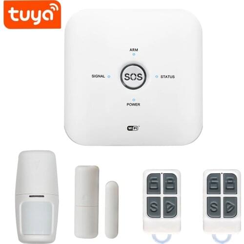 Tuya APP Wifi Home GSM Alarm Wireless 433mhz Home Windows Burglar Alarm Security System Smart Camera RF APPS Control