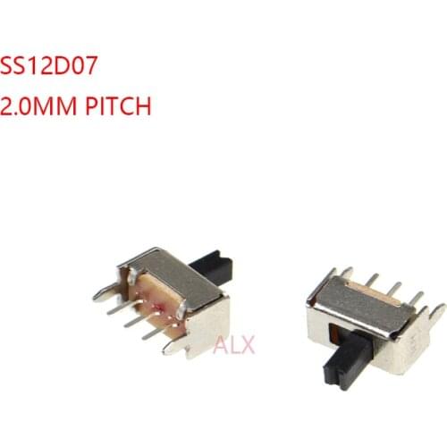 20PCS SS12d07 G4 TOGGLE switch 3PIN 1P2T Handle high 4MM PITCH 2.0MM Slide Switches SS12D07G4