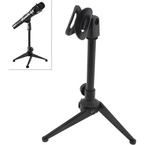 170mm-245mm Height Portable Plastic Microphone Three-Legged Lifting Stand 180 Degree Rotation Angle