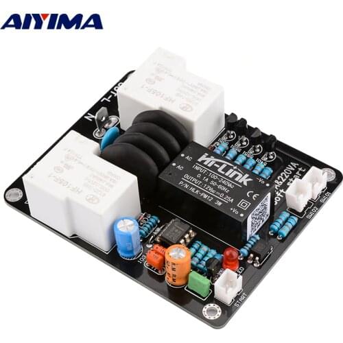 AIYIMA 2000W High Power Soft Start Board 30A Dual Temperature Control Switch Delayed Start Board For Amplifier Amp DIY