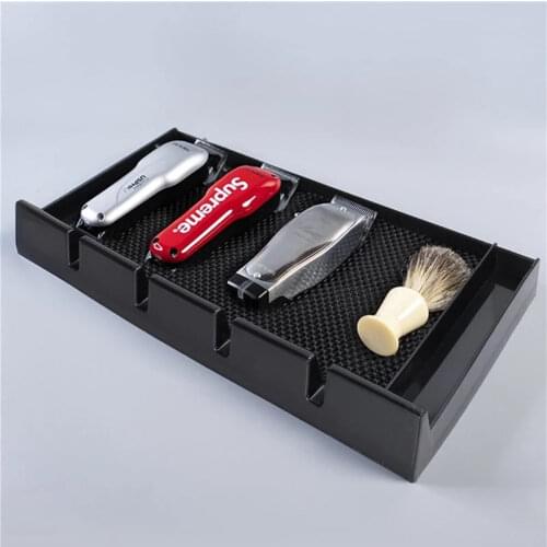 Salon Barber Clipper Tray Anti-slip Salon Clippers Organizer Razor Case with 5 Slots Professional Hair Trimmer Holder Hair Salon