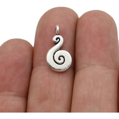 10pcs Tibetan Silver Plated Swirl Charms Pendants for Bracelet Jewelry Making Earrings DIY Handmade 18x10mm