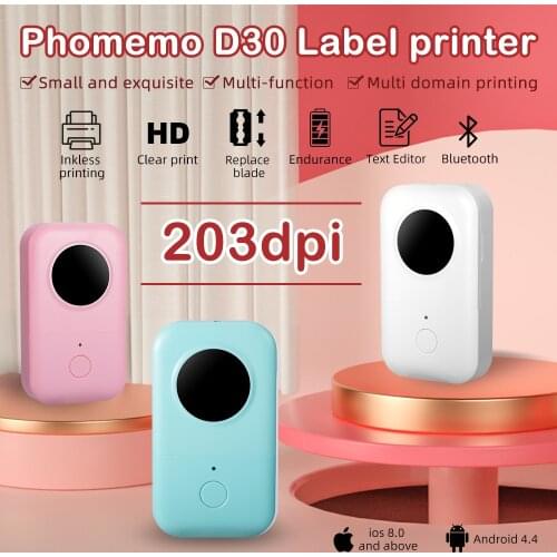 Phomemo D30 Label Printer, Portable Thermal Printer,Handheld Bluetooth Label Maker Sticker Machine Compatible with iOS Android