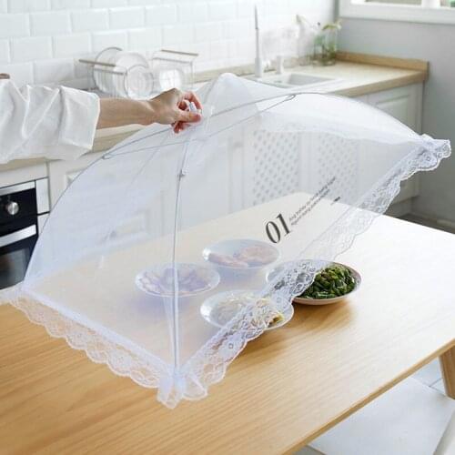 Japanese Foldable Dining Table Meal Dust Covers Household Dish Cover Room Organizer Kitchen Accessories Gadgets Desk Organizer