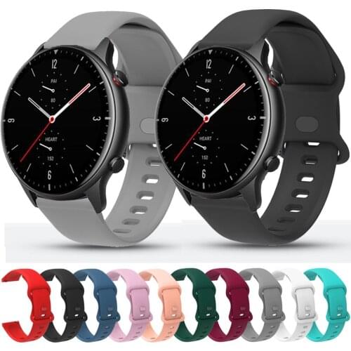 22mm Silicone Watch Band Strap For Huami Amazfit Stratos GTR 2 2E GTR 47mm Smart Watch For Amazfit Pace Stratos 2/2S 3 Bracelet