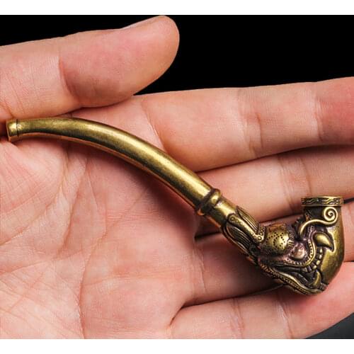 Copper cigarette Holder Metal Head Handmade Removable Easy Chinese dragon Cleaning Holders for Standard Cigarette