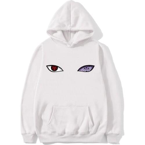 Autumn Winter Anime Fashion Naruto Genjutsu Eyes Printing Hooded Sweatshirt Harajuku Hoodies 2XL Large Size Hip Hop Streetwear