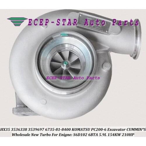 Turbo HX35 3536338 3536339 3539697 3539698 6735-81-8400 Turbocharger For KOMATSU PC200-6 Excavator For CUMMIN*S SA6D102 6BTA 5.9