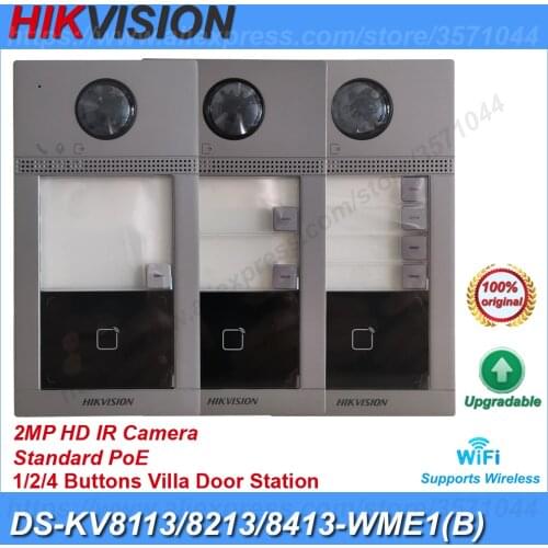 Original Hikvision DS-KV8113/8213/8413-WME1(B) 2MP HD POE 1-4 Buttons Video Intercom Module Door Station Doorbell Door Phone