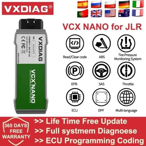 VXDIAG for JLR SDD obd2 Diagnostic Tools for Land Rover/Jagua ECU Programmer ABS SRS A/F BRT DPF Oil Reset Wifi Scanner