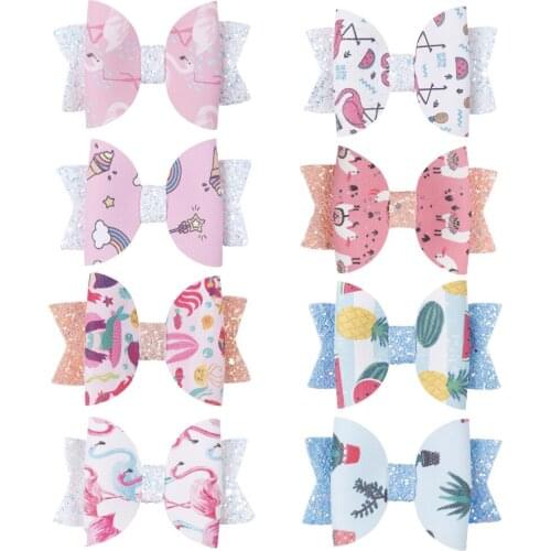 Explosive childrens bow hairpin onion pink flamingo fruit handmade hair accessories