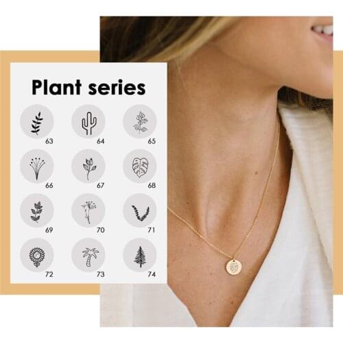 Visunion 316L Stainless Steel Necklace 13MM Engraving Plants Pattern Choker Necklace Female Accesories Gifts for Women Jewelry