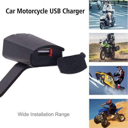 1Pcs 8-32V Motorbike Motorcycle Handlebar USB Port waterproof Charger 5V/2.1A Adapter Power Supply Socket With Indicator Light