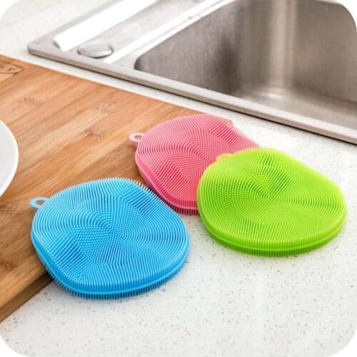1pc Silicone Dish Wash Scrubber Vegetable Fruit Washing Practical Kitchen Cleaning Brushes for Potato Carrot Veggie