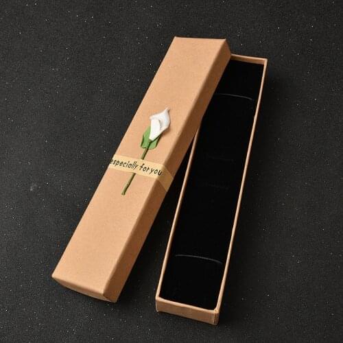 10pcs Kraft paper flowers pattern box jewelry necklace boxer wedding party favor gift package for mom or daddy