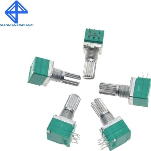 Potenciometro Rotary Encoder 10pcs B20k Rk097g For Audio Amplifier Sealed Dual Potentiometer 15mm Shaft 6pins