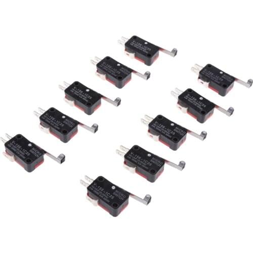 10Pcs V-156-1C25 Micro Limit Switch Long Hinge Roller Momentary SPDT Snap Action For