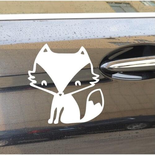 15.1CM*15.9CM Lovely Fox Cartoon Decoration Body Of Car Car Sticker Vinyl Decal Black/Silver N996