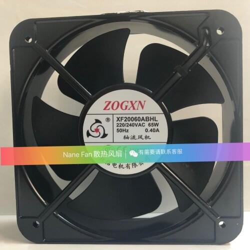 ZOGXN XF20060ABHL AC 240V 0.40A 200x200x60mm 2-Wire Server Cooling Fan