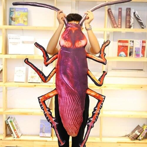 2019 Instagram Hottest Creative Simulation 3D Print Cockroach Plush Toy Insect Pillow Cushion Toy For Children Birthday Gift