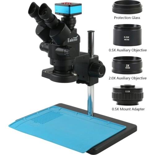 3.5X-90X Zoom Simul Focal Trinocular Stereo Microscope + Stand + 4K 12MP 1080P USB HDMI Camera For Lab PCB Soldering