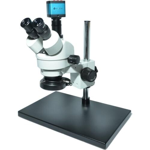 7-45X Trinocular Stereo Microscope 14MP HDMI USB Digital Video Camera Magnifier 144 LED Light for Soldering Repair