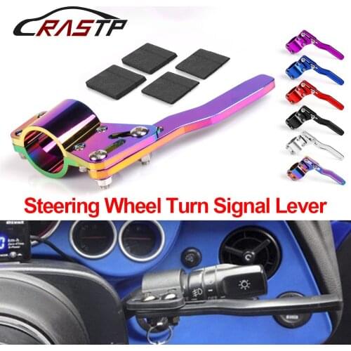 Aluminium Car Styling Adjustment Steering Wheel Turn Rod Extension Turn Signal Lever Position Up Kit Car Accessories RS-STW013