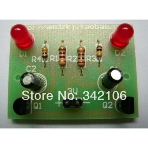 Free Shipping!!! 2pcs No steady flashing circuit / LED flashing light / light water (finished)