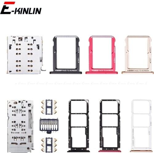 Sim Micro SD Card Socket Holder Slot Tray Reader For XiaoMi Mi A2 Lite 6X Adapter Container Connector Replacement Parts