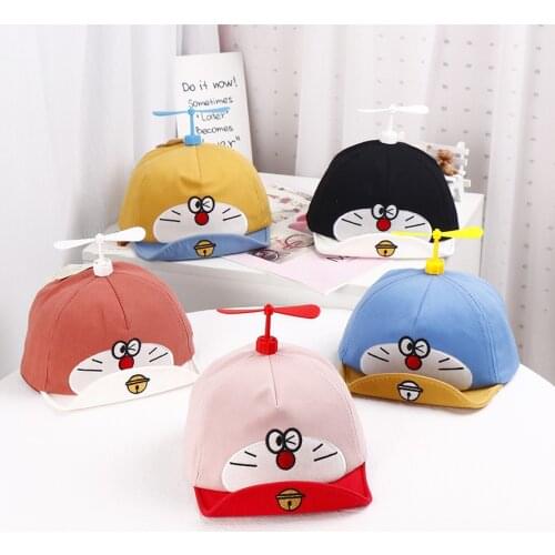 Spring Summer Children Baby Hats for Boys Girls Cartoon Cat Helicopter Baseball Peaked Cap Sun Hat Kids Infant Visors Hats 6-24M