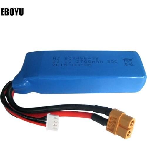 EBOYU(TM) 11.1V 2700mAh 30C Lipo Battery for Wltoys V303 V393 WL913 Cheerson CX20 RC Quadcopter Drone Spare Parts