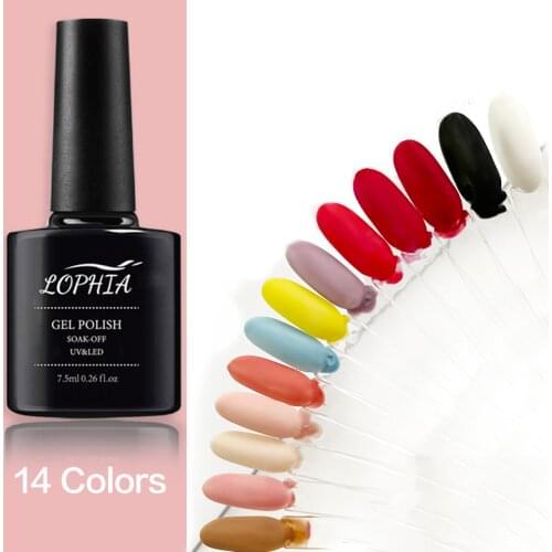 1 bottle 7.5ml classic Color UV Gel Nail Polish fashion Semi Permanent UV LED Gel Varnish Soak Off Nail Art Gel 14 colors