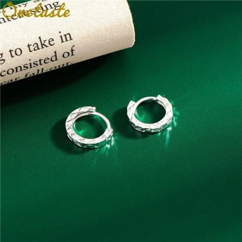 Minimalism 925 Silver Small Hoop Earrings Shimmering Cut Surface Round Earring For Women Girls Sweet Fresh Kop Jewelry 2021 New
