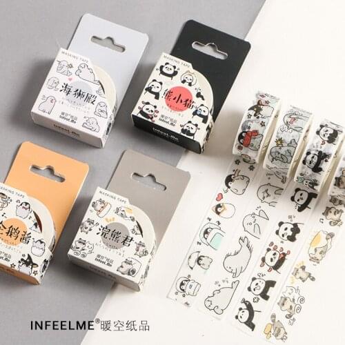 Cute panda dog cat animal series decoration washi tape diary scrapbook journal kawaii stationery masking tape school supplies