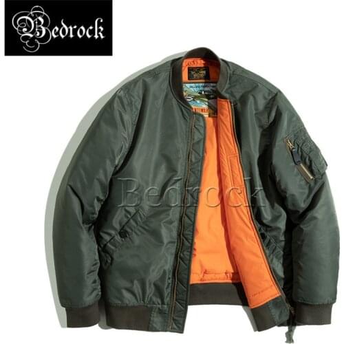 Retro World War II Army Green MA-1 Flight Jacket Short Warm Thicken Cotton Mens Coat