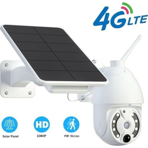 Outdoor Wireless Camera 4G SIM Card Solar Camera Security Solar Panle Video Surveillance PTZ 1080P HD Two-Way Audio Night Vision