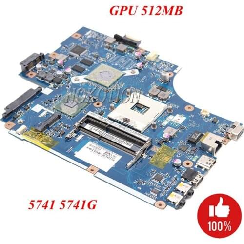 NOKOTION NEW70 LA-5891P Laptop Motherboard For Acer 5741 5741G Mainboard MBR5402001 HM55 DDR3 GPU 512MB Free cpu
