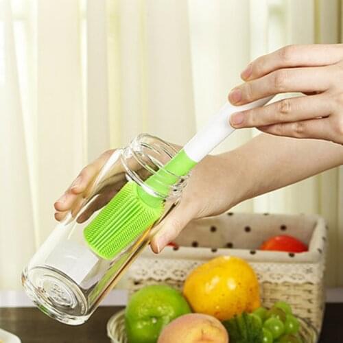 New Creative Reuseable Bottle Cup Silicone Brush For Wineglass Bottle Coffee Tea Glass Mug Cleaning Brush Kitchen Cleaner Tools